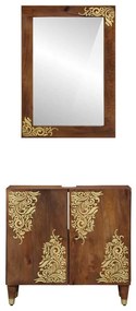 vidaXL Σετ Επίπλων Μπάνιου Επιτοίχιο 2 pcs Καφέ 62 x 33 x 58 εκ.