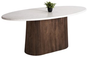 Intrahome ΤΡΑΠΕΖΙ ΤΡΑΠΕΖΑΡΙΑΣ ΟΒΑΛ CASABLANCALTCASABLANCAIOKYORGER ΜΑΣΙΦ MCASABLANCANGO-ΛΕΥΚΟ ΜΑΡΜΑΡΟ 180x90x76Υεκ. intraho-1646444