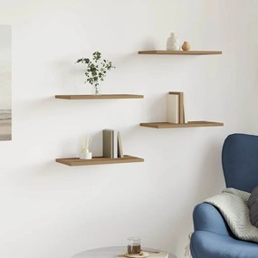 vidaXL Ράφια Τοίχου 4 τεμ. Artisan Δρυς 40x20x1,5εκ. από Επεξεργ. Ξύλο