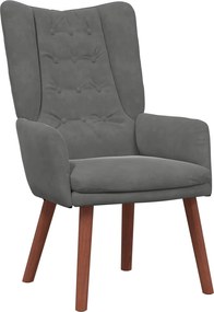 vidaXL Πολυθρόνα Σκούρο Γκρι 63 x 67 x 94 εκ. Βελούδο