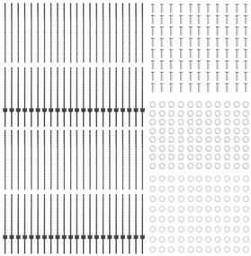 vidaXL Πίνακες Φράχτη 44 pcs Γκρι 100 x 1.5 μ
