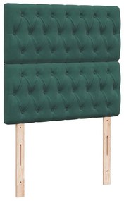 vidaXL Κρεβάτι Boxspring με Στρώμα Σκούρο Πράσινο 80x200 εκ. Βελούδινο
