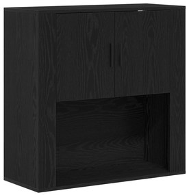 vidaXL Υψηλός ντουλάπι Μαύρος Δρυς 80x33x150 εκ Επεξεργασμένο ξύλο