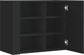 vidaXL Ντουλάπι Τοίχου Μαύρο 75x35x60 εκ. από Επεξεργασμένο Ξύλο