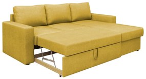 Καναπές Κρεβάτι Γωνιακός SOFIA Melon 220x155x81cm - Ύφασμα - 14190013