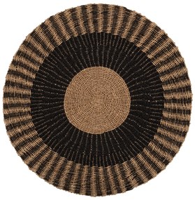 ΧΑΛΙ ΣΤΡΟΓΓΥΛΟ KIRKI HM7843 ΑΠΟ ΦΥΣΙΚΕΣ ΙΝΕΣ SEAGRASS ΜΑΥΡΟ-ΦΥΣΙΚΟ Φ150εκ.