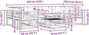 vidaXL Σειρά Καναπέ Εξωτερικού με μαξιλάρι 5 pcs Λευκό και Κρεμ