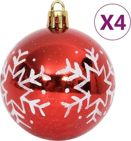 vidaXL Σετ Μπάλες Χριστουγεννιάτικες 64 τεμ. Κόκκινες και Λευκές