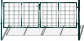 vidaXL Πόρτα Περίφραξης Πράσινη 300x125 εκ. από Ατσάλι