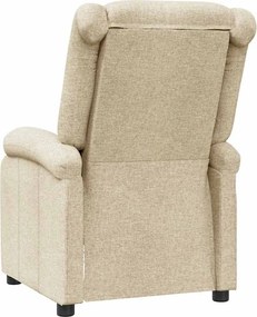 vidaXL Πολυθρόνα Μασάζ Κρεμ Υφασμάτινη