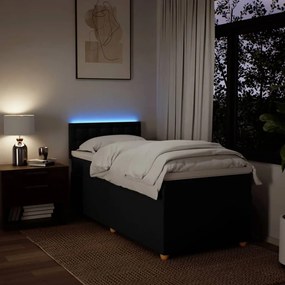 vidaXL Κρεβάτι Boxspring με Στρώμα Μαύρο 90x200 εκ. Υφασμάτινο