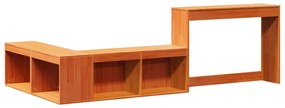Κομοδίνο με Γραφείο Καφέ Κεριού 232x122x75 εκ Μασίφ Ξύλο Πεύκου - Καφέ