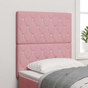 vidaXL Βελούδινο Κεφαλάρι Argyle με κεφαλάρι Ροζ 80 cm Βελούδο