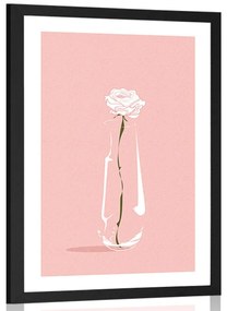 Αφίσα με παρπαστού Μινιμαλιστικό λουλούδι - 40x60 silver