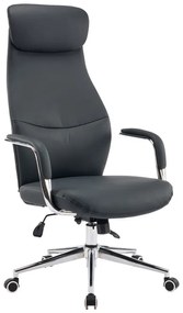 Καρέκλα γραφείου διευθυντή Ferka pakoworld pu σε μαύρη απόχρωση 64x71x120-128εκ