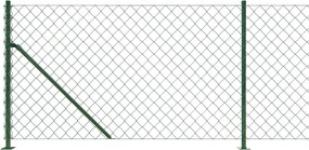 vidaXL Συρματόπλεγμα Περίφραξης Πράσινο 1,1 x 25 μ. με Βάσεις Φλάντζα