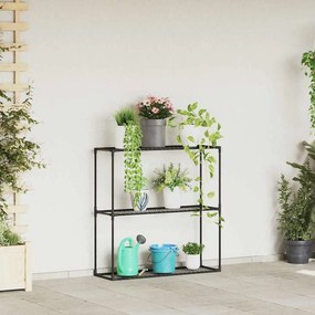 vidaXL Ράφι φυτών 3 επιπέδων Μαύρο 100 x 32 x 102 εκ. Ατσάλι