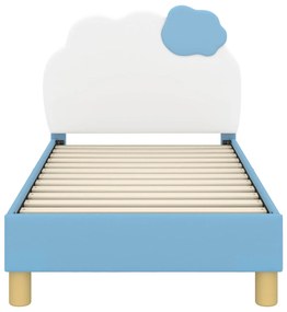 vidaXL Κρεβατική βάση για παιδιά με προσκέφαλο Μπλε 70 x 140 cm PU