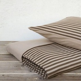 Παπλωματοθήκη Suave Σετ 2τμχ Brown Nima Μονό 160x240cm 100% Cotton