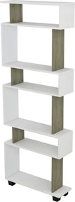 ΒΙΒΛΙΟΘΗΚΗ ΜΕΛΑΜΙΝΗΣ OWLOLIVE GREY ΛΕΥΚΟ 60x19,5x165Yεκ.HM8923.11
