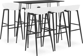vidaXL Σετ Επίπλων Μπαρ 7 Τεμαχίων Μαύρο / Λευκό