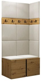 Σετ διαδρόμου Hartford 264, 186x84x46cm, 27 kg, Artisan δρυς, Ταπισερί, Πλαστικοποιημένη μοριοσανίδα, Τοίχου, Εντοιχισμένη | Epipla1.gr