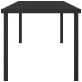 vidaXL Τραπέζι Κήπου Μαύρο 160x80x73 εκ. Θρυμματισμένο Γυαλί