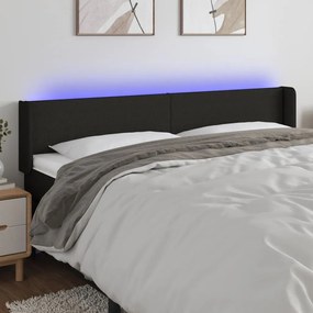 Κεφαλάρι Κρεβατιού LED Μαύρο 163x16x78/88 εκ. Υφασμάτινο 3122964