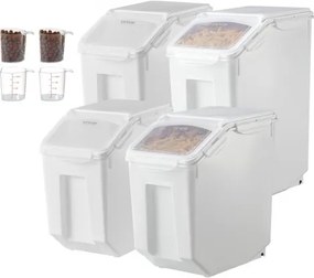 VEVOR 15Lx2 + 20Lx2 Ingredient Storage Container Airtight Kitchen Flour Bin