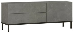 Τραπέζι Tv Ashburn 131, Γκρι, Μαύρο, Με πόρτες, 120x5x36cm