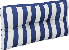 vidaXL Μαξιλάρι Παλέτας Μπλε &amp; Λευκό Ριγέ 80 x 40 x 12 εκ. Υφασμάτινο