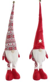 Χριστουγεννιάτικο Στολίδι DKD Home Decor Λευκό Κόκκινο Νάνος 14 X 11 X 73 cm (x2)