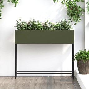 vidaXL Υψωμένος Κήπος 100x26x82 εκ Ελιά Χάλυβας