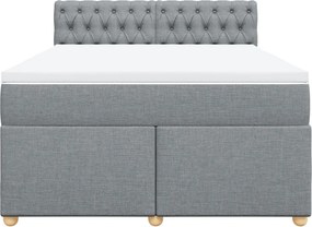 vidaXL Κρεβάτι Boxspring με Στρώμα Αν. Πράσινο 160x200εκ Υφασμάτινο