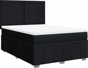 vidaXL Κρεβάτι Boxspring με Στρώμα Μαύρο 140x200 εκ. Υφασμάτινο