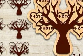 Σετ των 2 Intra απο ξύλο plywood Χρώμα wenge 3mm-4mm πάχος - Οικογενειακό Δέντρο Δίασταση 20x20 cm INTRAFABR-25832437