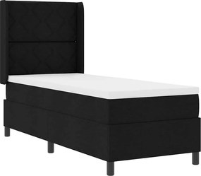 vidaXL LED Κρεβάτι με βάθρο με στρώμα Μαύρο 80 x 200 cm ύφασμα