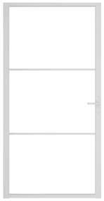 vidaXL Εσωτερική Πόρτα 102,5x201,5 εκ. Λευκή ESG Γυαλί και Αλουμίνιο
