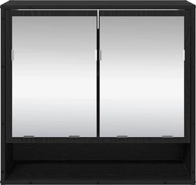 vidaXL Ράφι Τοίχου Μαύρη Οξυά 65 x 20 x 60 εκ