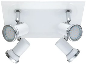 Σποτ τετράφωτο μπάνιου LED TAMARA γυάλινο λευκό Eglo-95995-Λευκό 95995