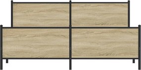 vidaXL Σκελετός Κρεβ. Χωρίς Στρώμα Sonoma Δρυς 183x213 εκ. Μεταλλικό