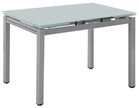 Τραπέζι Επεκτεινόμενο BOTEV Αμμοβολή/Ασημί Γυαλί/Μέταλλο 110+60x70x75cm