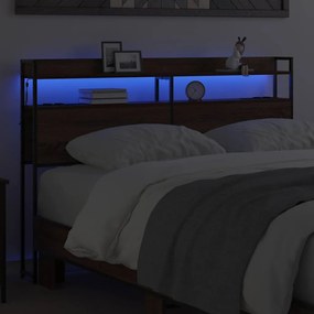 vidaXL Κεφαλάρι Αποθήκης με ράφι Καφέ δρυς 98 cm Επεξεργασμένο ξύλο