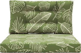 vidaXL Μαξιλάρι Καναπέ Εξωτερικού Χώρου 2 pcs Σχέδιο Φύλλου