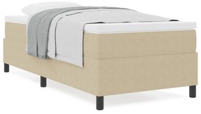vidaXL Κρεβάτι Box Spring με Στρώμα σε Ανοιχτό Πράσινο και Γκρι, 90 x 200 εκ., Μαλακό Βαμβακερό Ύφασμα