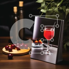 Σετ των 2 Intra Συλλεκτικό Ξύλινο Παζλ Plywood  4mm - Ποτήρι κόκκινο κρασί και ποικιλία φρούτων Σε Ξύλινο Κουτί - Διαστάσεις: 10x10 cm – 25 κομμάτια