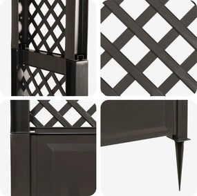 vidaXL Αψίδα Ρόδων με Ακίδες Ανθρακί 97 x 43 x 218 εκ. PP