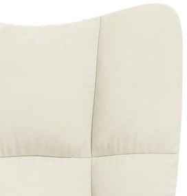vidaXL Πολυθρόνα Relax Λευκό Κρεμ Βελούδινη