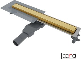 Cora Neo 60 Gold Brushed PVD - Γραμμικό Σιφώνι Δαπέδου