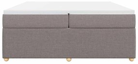 vidaXL Κρεβάτι Boxspring με Στρώμα Taupe 200x200 εκ. Υφασμάτινο